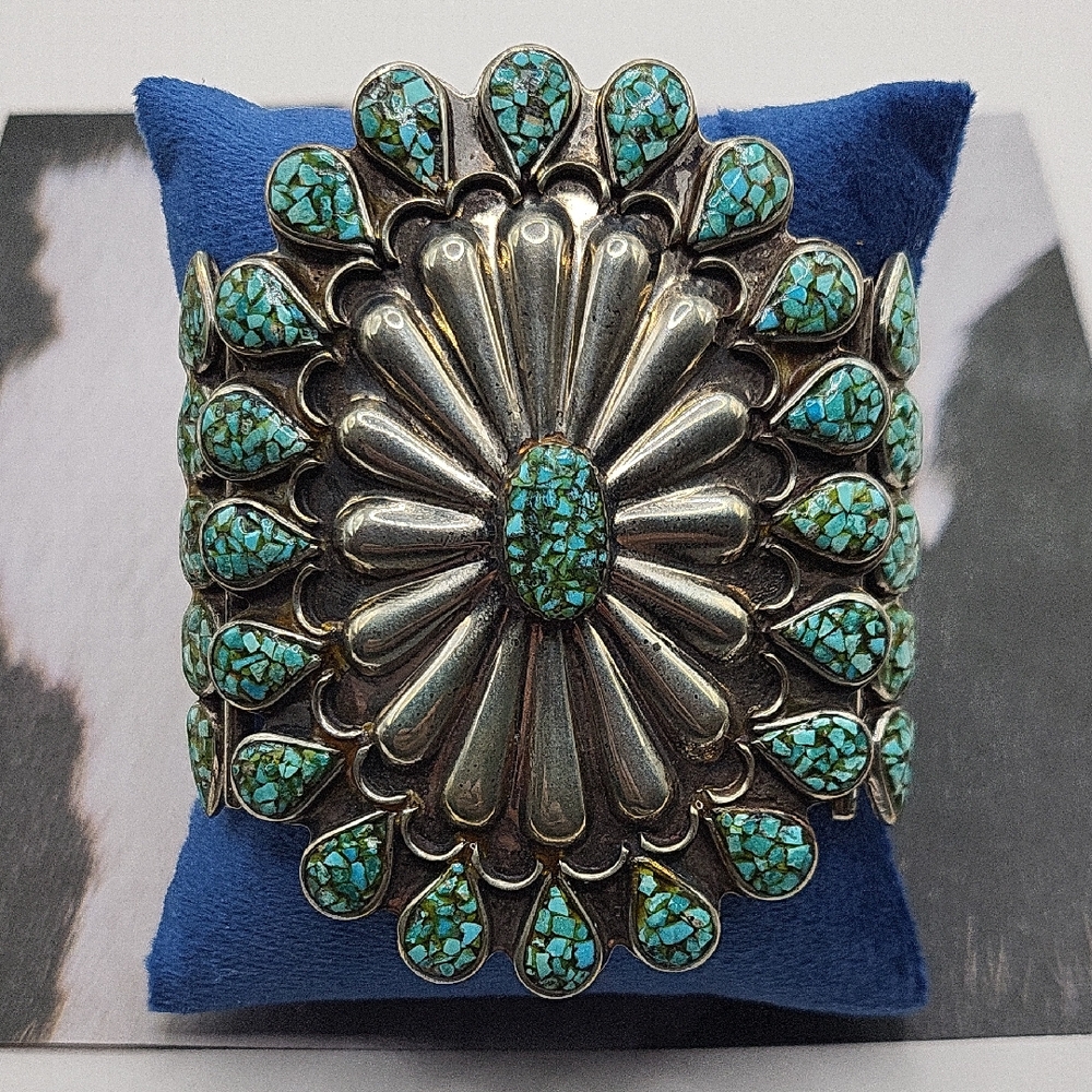 Source Unknown Silver and Turquoise Bracelet